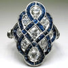 Ladies Retro Geometric Copper Ring With Zircon