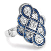 Ladies Retro Geometric Copper Ring With Zircon