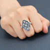 Ladies Retro Geometric Copper Ring With Zircon