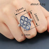 Ladies Retro Geometric Copper Ring With Zircon