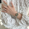 Ladies Retro Quartz Watch Alloy Case Gold Buckle Round Dial