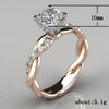 Ladies Ring Copper Geometric Zirconia Inlaid Jewelry