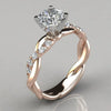 Ladies Ring Copper Geometric Zirconia Inlaid Jewelry