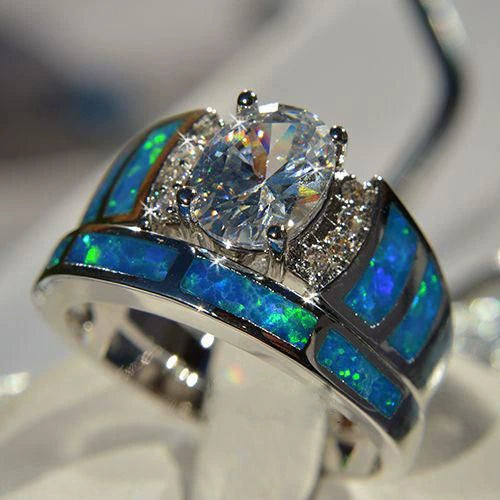 Ladies Ring Set Alloy Geometric Drop Glue Inlaid Zircon