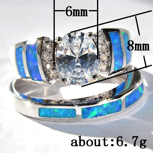 Ladies Ring Set Alloy Geometric Drop Glue Inlaid Zircon