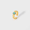 Ladies Ring Stainless Steel 18K Gold Pvdp Furnace Real Gold Hammer Texture Inlaid Turquoise Geometric