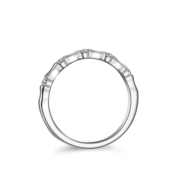 Ladies S925 Silver Moissanite Geometric Ring