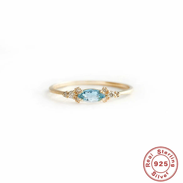 Ladies S925 Sterling Silver Geometric Diamond Engagement Ring With Classic Color And Electroplating Treatment