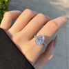 Ladies S925 Sterling Silver Geometric Exaggerated Luxury Zircon Ring With Electroplating