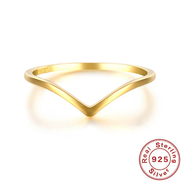 Ladies S925 Sterling Silver Geometric Wedding Ring Inlaid With Gold