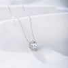 Ladies Silver 925 Sterling Microinlaid Zircon Oval Geometric Clavicle Chain Necklace With Diamond Treatment