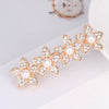 Ladies Spring Hair Clip Alloy Electroplated Crystal Pearl Bow Hair Accessory