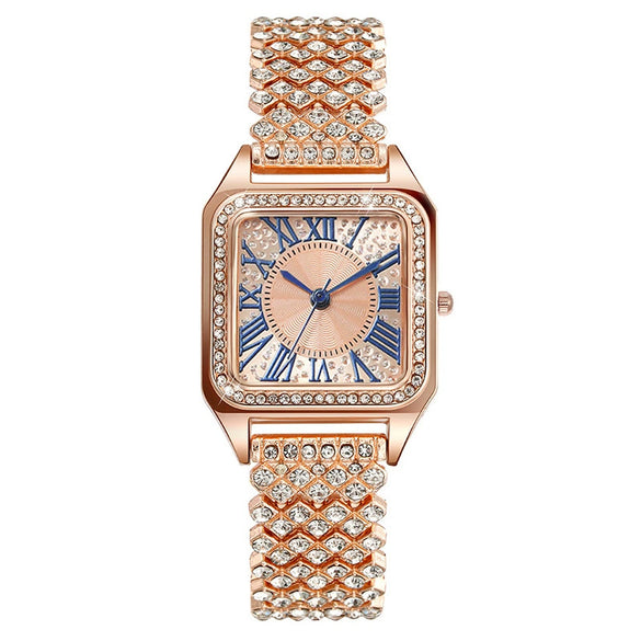 Ladies Square Metal Alloy Copper Quartz Watch Fashionable Wholesale