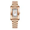 Ladies Square Quartz Watch Alloy Case Mineral Strengthened Glass Mirror Stainless Steel Strap Light Luxury Fashion Exquisite Waterproof