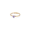 Ladies Stacked Zircon Heart Ring December Series Stainless Steel Geometric Electroplated