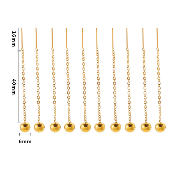 Ladies Stainless Steel And Titanium Steel Earrings With Cross Chain And Electroplating Treatment Jewelry Accessories