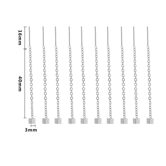 Ladies Stainless Steel And Titanium Steel Earrings With Cross Chain And Electroplating Treatment Jewelry Accessories