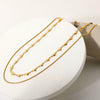 Ladies Stainless Steel And Titanium Steel Geometric Twisted Chain Necklace With Electroplating