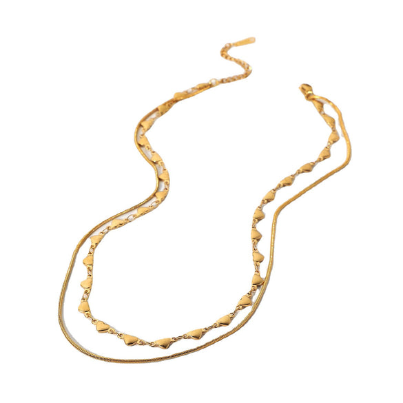 Ladies Stainless Steel And Titanium Steel Geometric Twisted Chain Necklace With Electroplating