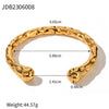 Ladies Stainless Steel Bracelet With Original Design Geometric Style Real Gold Plating Inlaid Zircon
