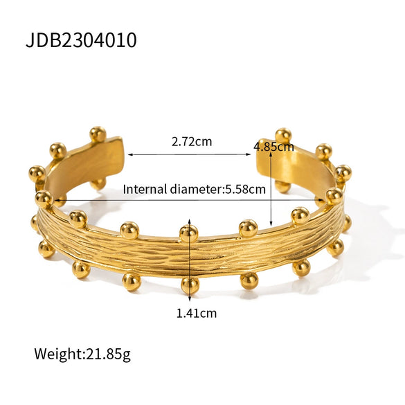 Ladies Stainless Steel Bracelet With Original Design Geometric Style Real Gold Plating Inlaid Zircon