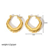 Ladies Stainless Steel Circle Earrings With Geometric Design Pvdp Furnace Real Gold Treatment