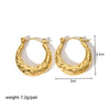 Ladies Stainless Steel Circle Earrings With Geometric Design Pvdp Furnace Real Gold Treatment