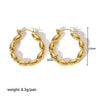Ladies Stainless Steel Circle Earrings With Geometric Design Pvdp Furnace Real Gold Treatment
