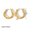 Ladies Stainless Steel Circle Earrings With Geometric Design Pvdp Furnace Real Gold Treatment