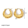 Ladies Stainless Steel Circle Earrings With Geometric Design Pvdp Furnace Real Gold Treatment