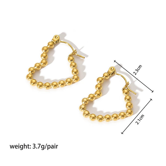 Ladies Stainless Steel Circle Earrings With Geometric Design Pvdp Furnace Real Gold Treatment