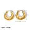 Ladies Stainless Steel Circle Earrings With Geometric Design Pvdp Furnace Real Gold Treatment