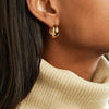Ladies Stainless Steel Circle Earrings With Geometric Design Pvdp Furnace Real Gold Treatment
