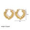 Ladies Stainless Steel Circle Earrings With Geometric Design Pvdp Furnace Real Gold Treatment