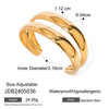 Ladies Stainless Steel Doublelayer Open Bracelet With Electroplating And Geometric Style