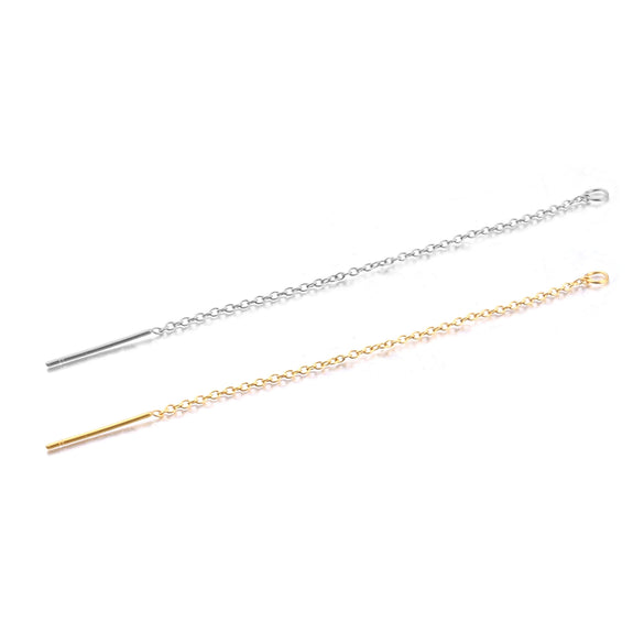 Ladies Stainless Steel Flat Ochain Earrings With Light Cross Chain And Electroplated Ear Wire Jewelry Accessories