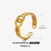 Ladies Stainless Steel Geometric Cross Hip Hop Ring With 18K Gold Plated Electroplating