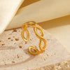 Ladies Stainless Steel Geometric Cross Ring With 18K Gold Plated Electroplating Hip Hop Style