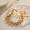 Ladies Stainless Steel Geometric Cuban Chain Round Bead Tassel Electroplated Bracelet Jewelry