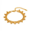 Ladies Stainless Steel Geometric Cuban Chain Round Bead Tassel Electroplated Bracelet Jewelry