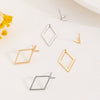 Ladies Stainless Steel Geometric Design Electroplated Earrings