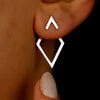 Ladies Stainless Steel Geometric Design Electroplated Earrings