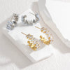 Ladies Stainless Steel Geometric Diamond Cshaped Earrings