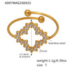 Ladies 316L Stainless Steel Geometric Fourleaf Flower Ring Electroplated Jewelry Accessories