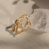 Ladies 316L Stainless Steel Geometric Fourleaf Flower Ring Electroplated Jewelry Accessories