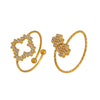 Ladies 316L Stainless Steel Geometric Fourleaf Flower Ring Electroplated Jewelry Accessories