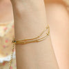 Ladies Stainless Steel Geometric Gold Bead Electroplated Bracelet Jewelry