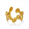 Ladies Stainless Steel Geometric Hammer Pattern Oval Irregular Open Ring With Electroplating