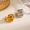 Ladies Stainless Steel Geometric Hip Hop Shaped Opening Electroplated Ring