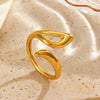 Ladies Stainless Steel Geometric Hollow Ring Electroplated Design